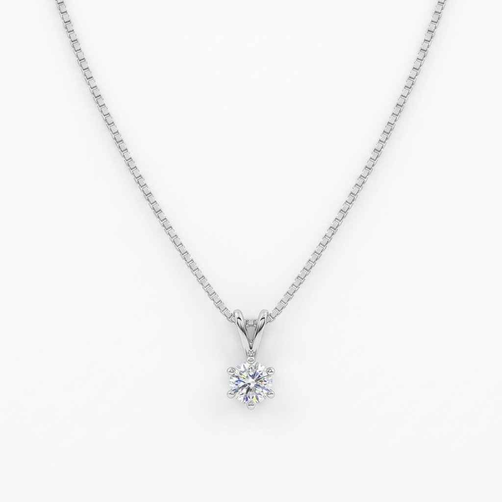 Solitair Hanger Witgoud 0.12 crt.